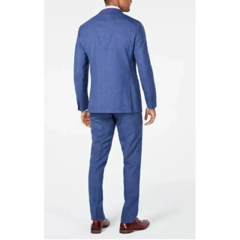 Tallia Men's Orange Slim Fit Blue Melange Suit Pants Size 37 New with Tags